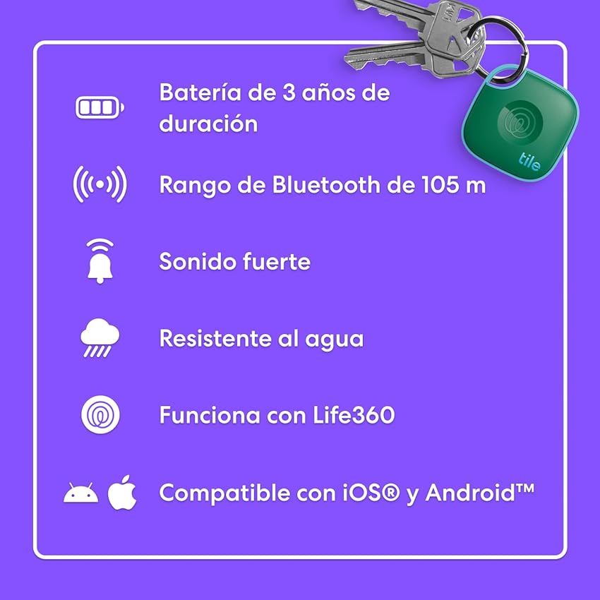 Thumbnail 3 de Tile by Life360 Mate - Localizador Bluetooth para Llaves y Objetos 🔑