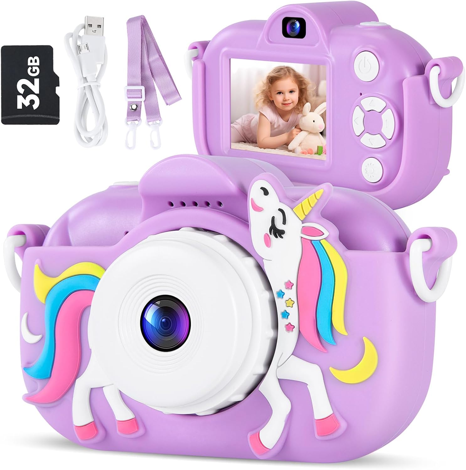 Detalle de MAVOKIS Kids Camera 1080P with 32GB card