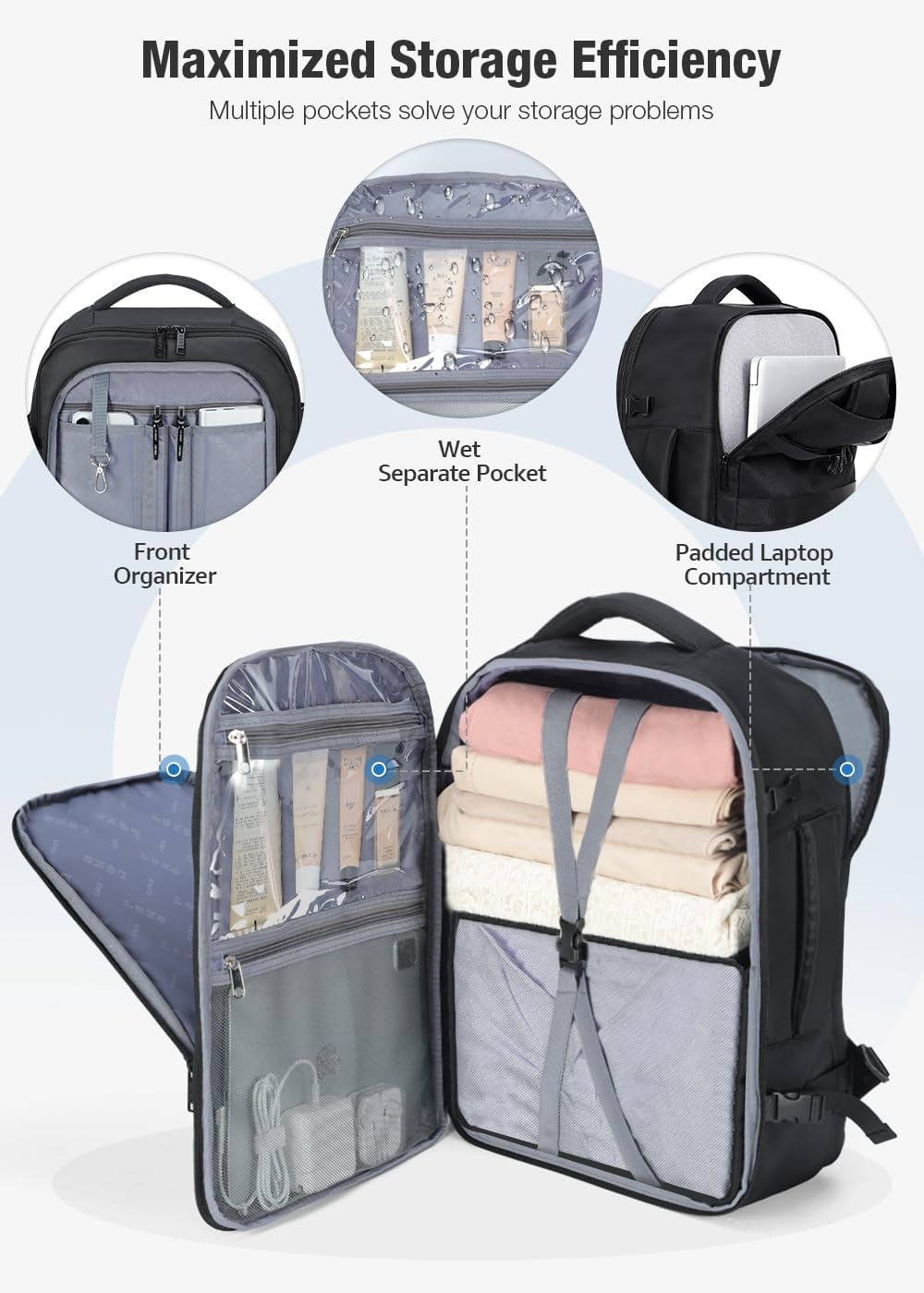 Thumbnail 4 de Lekespring Travel Backpack 45L 17.3in rucksack