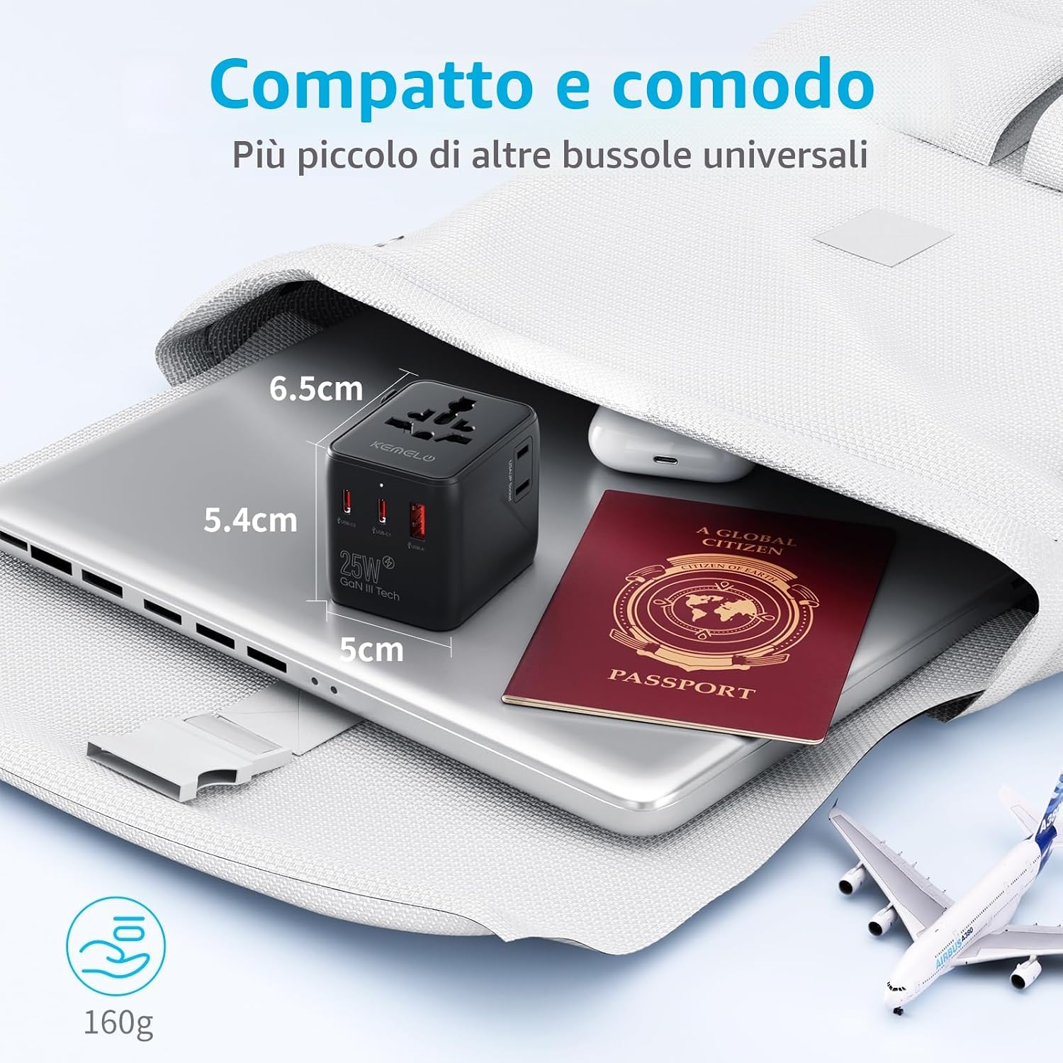 Thumbnail 6 de Adattatore Universale 25W Viaggio 5 in 1