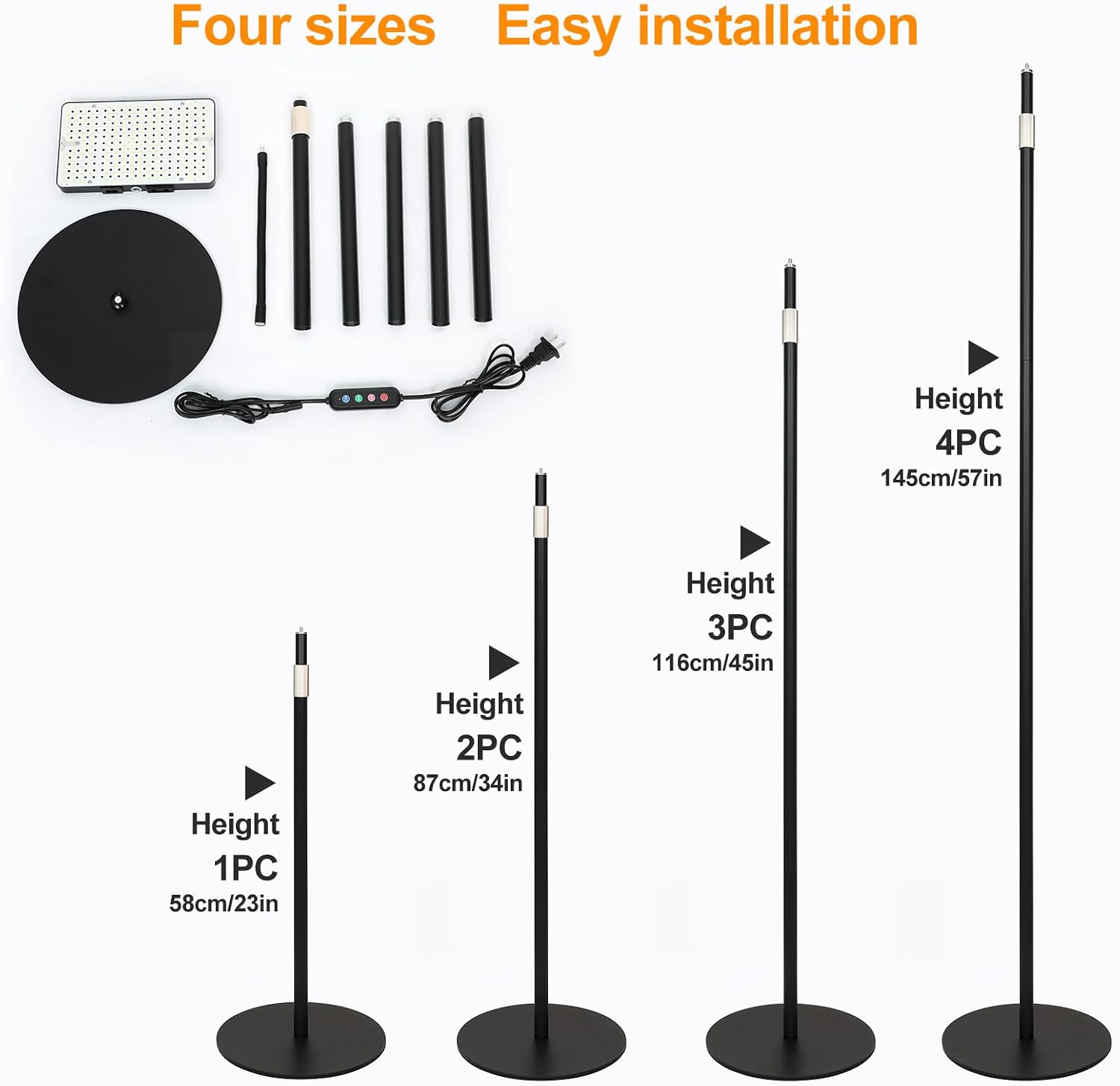 Detalle 2 de FECiDA Zinqolay 76-Inch Floor Grow Light with Adjustable Height and Timer