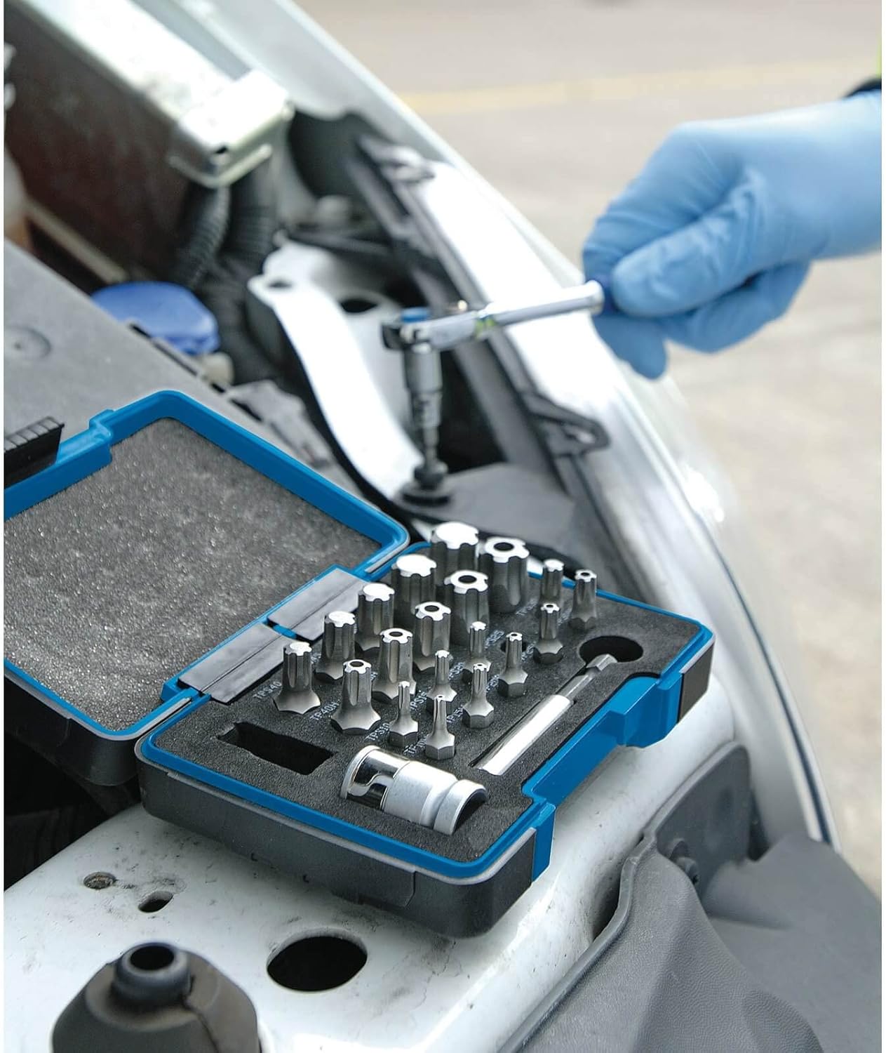 Detalle 2 de Draper Expert 23241 – Set 23 punte TX a stella 1/4"/3/8