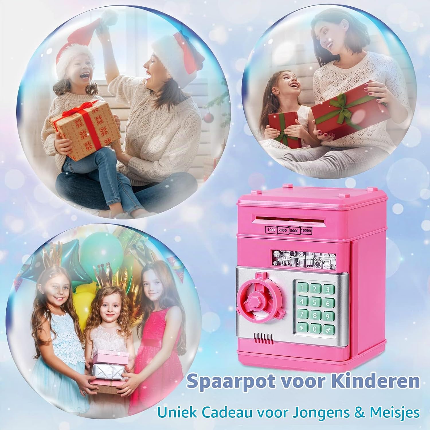 Thumbnail 4 de Highttoy HU-XI-201 elektronische kinderspaarpot met wachtwoord, geldinvoer en muntgleuf