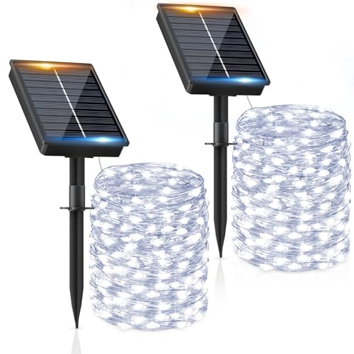 Detalle de Guirnalda Luces Exterior Solar FIFlying 2x16M 160 LED – 18 m de cable, 8 modos, IP65