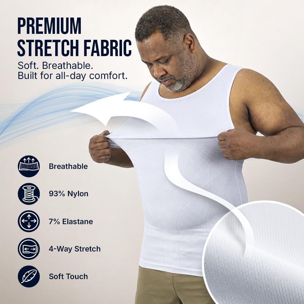 Thumbnail 4 de QORE LOGIQ Gynecomastia Compression Shirts for Men — Slimming Tank Top for Big & Tall builds