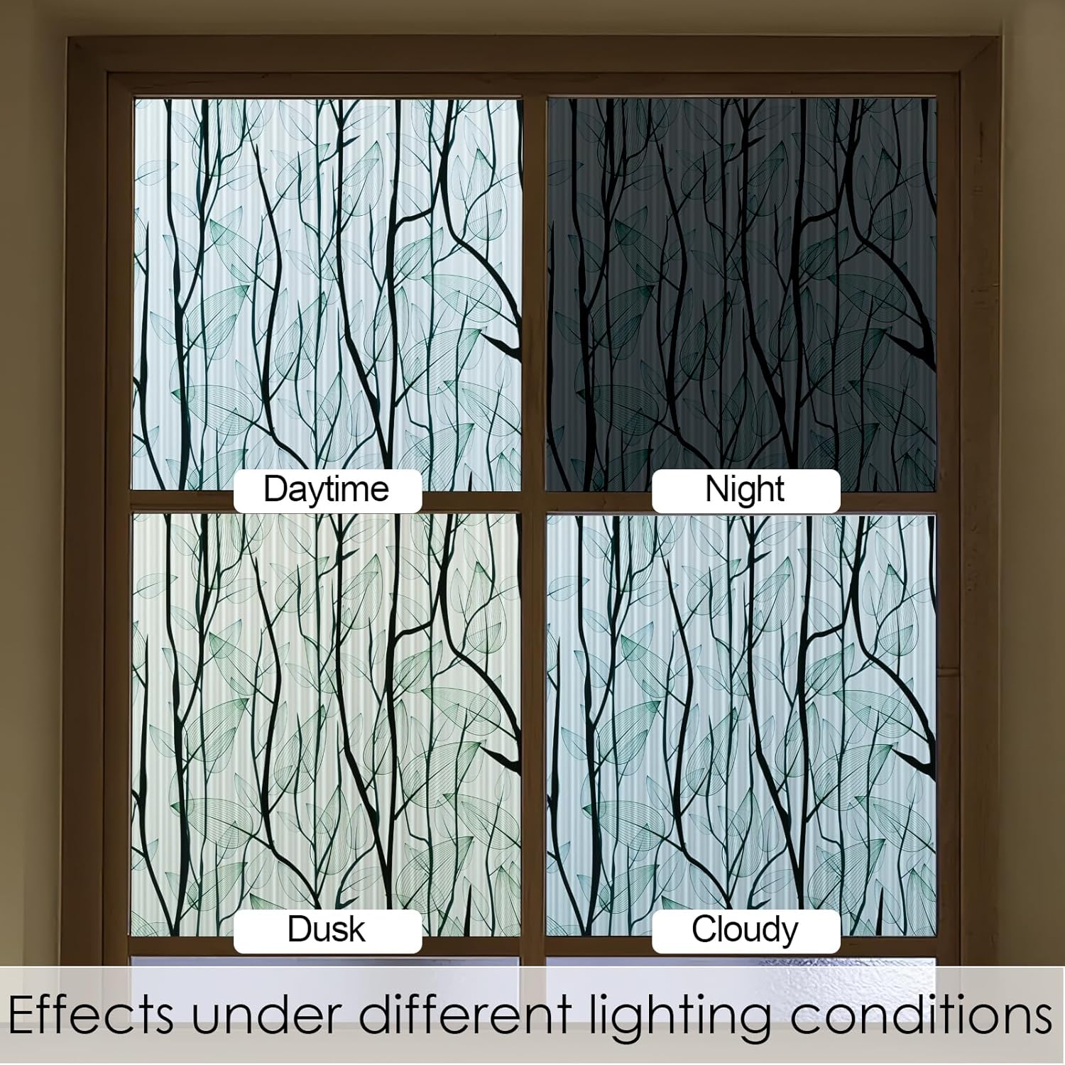 Detalle 2 de dktie Blickdichte Fensterfolie mit Riffelung – Sichtschutz- & UV-Schutzfolie für glatte Glasflächen (44,5 x 200 cm)
