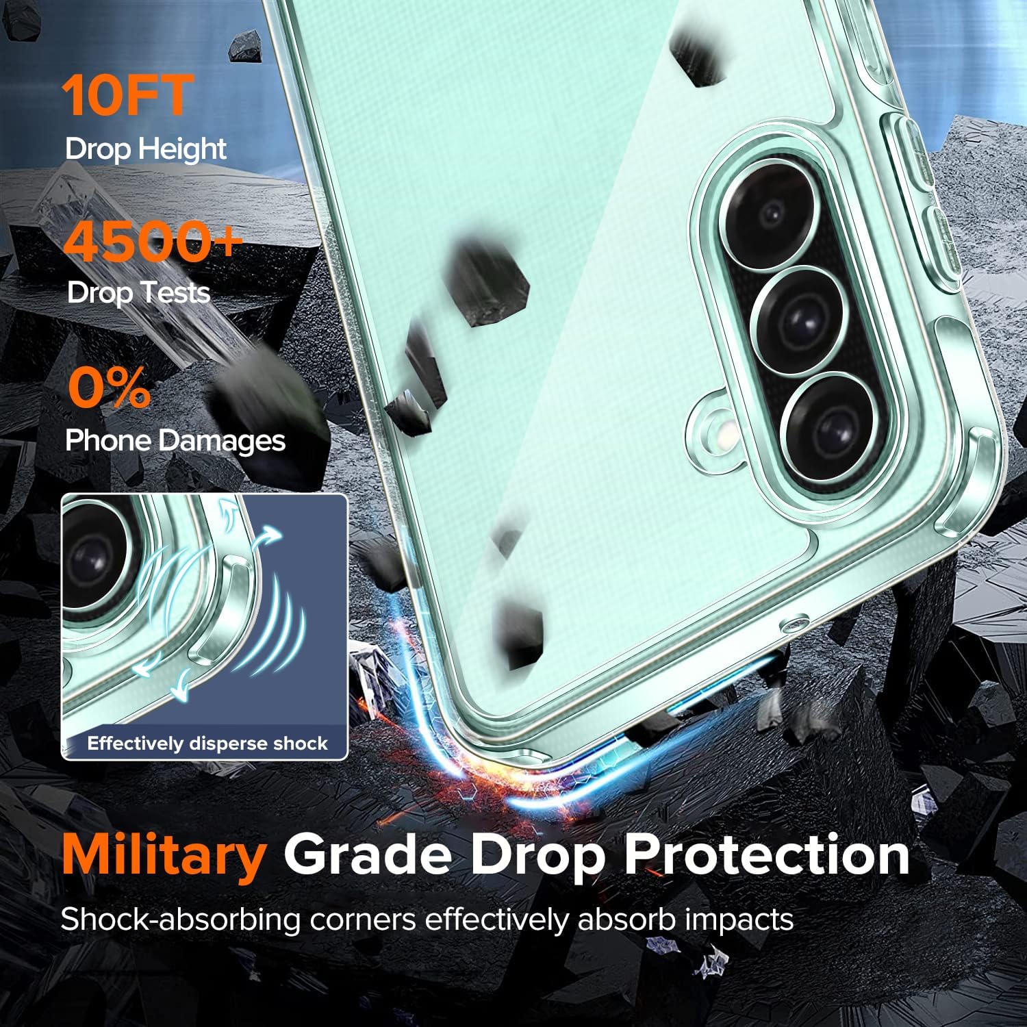 Detalle 2 de ivoler Samsung Galaxy A26 5G clear case with 2 glass protectors