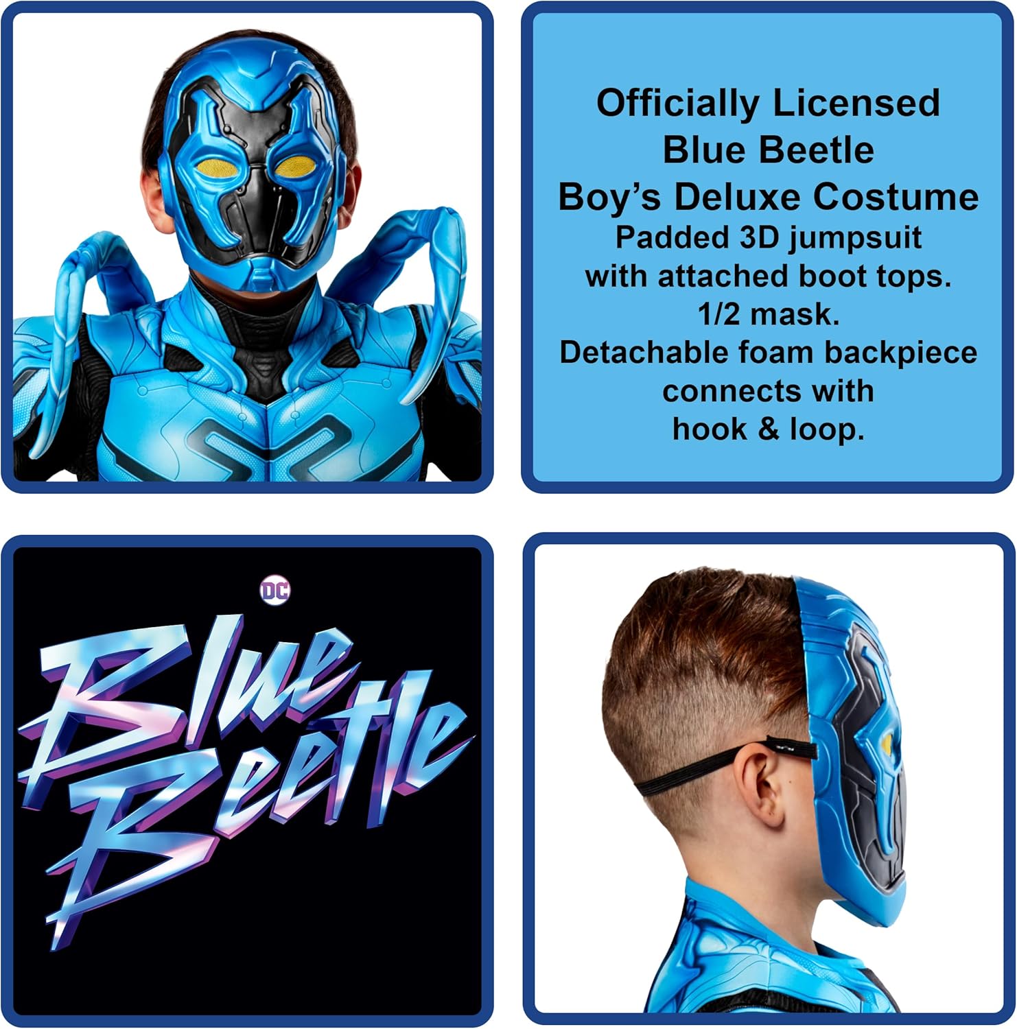 Detalle de Rubies DC Blue Beetle Kids Costume (Blue Beetle, Boys Large 10/12)