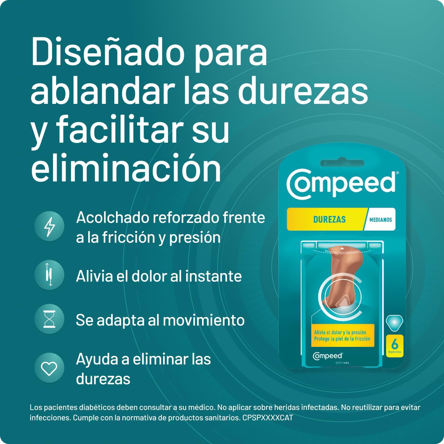 Detalle de COMPEED Durezas Medianas 6 uds 🩹