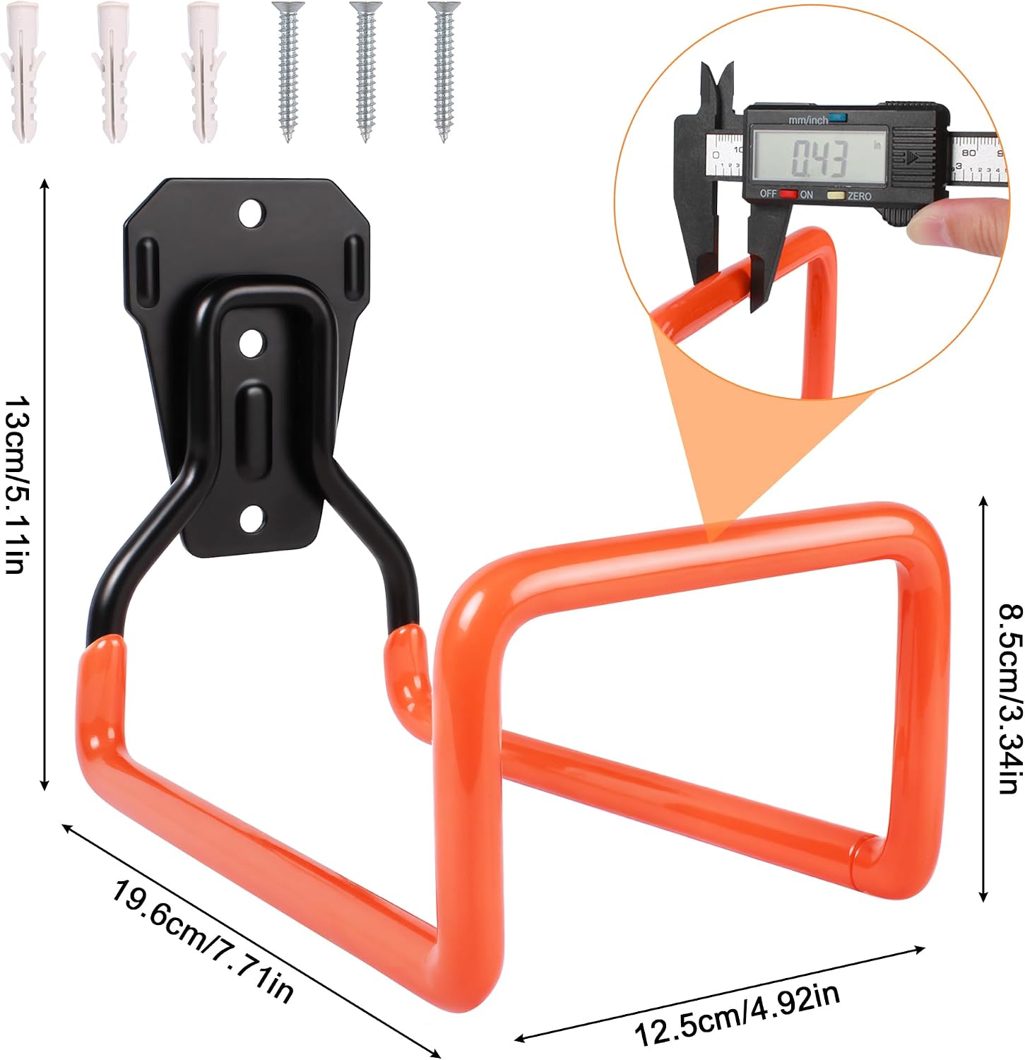 Thumbnail 6 de Pipigaty PE0016A2 Iron Hose Holders, Wall-Mounted, Orange, 2-Pack