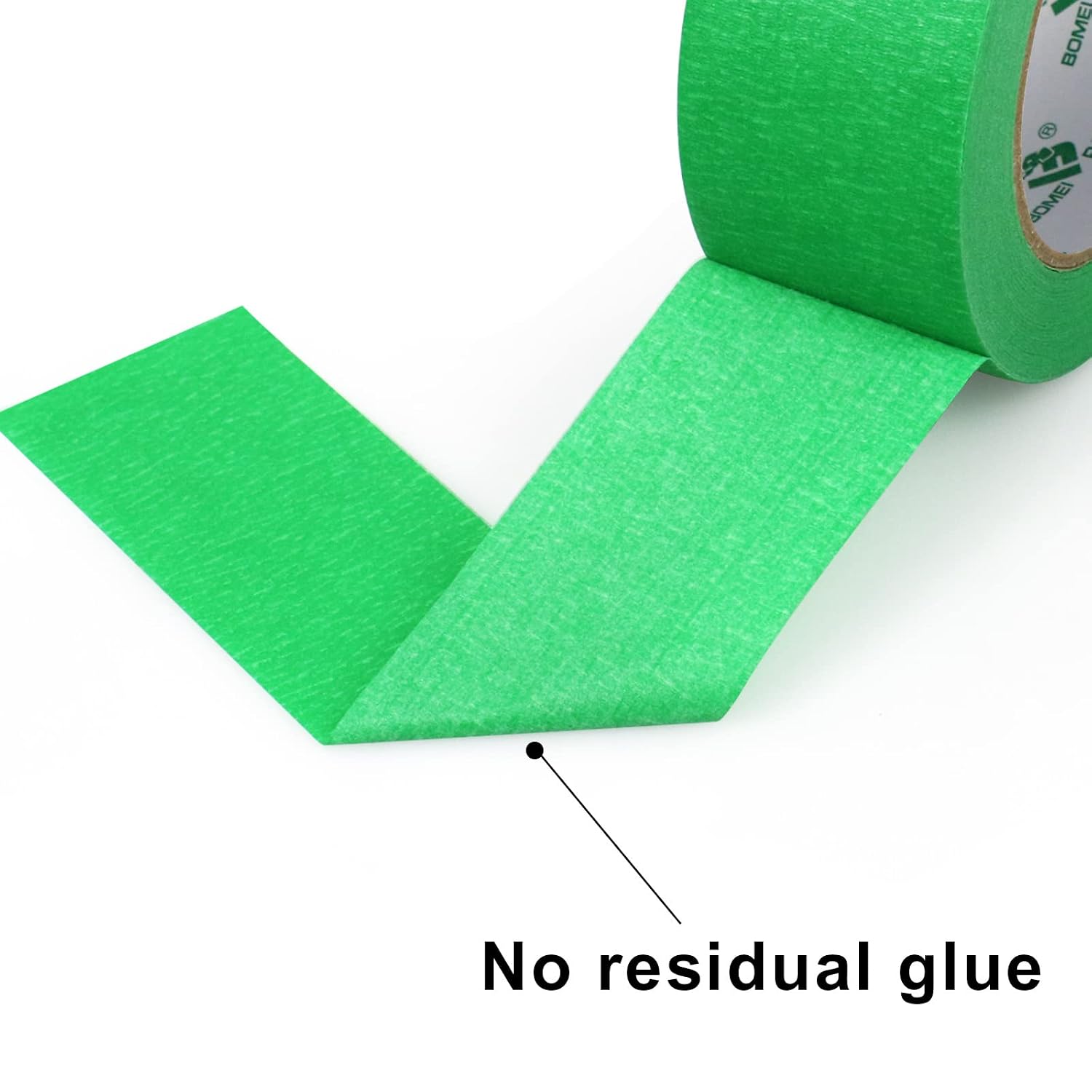 Detalle 2 de BOMEI PACK Green Masking Tape, 48 mm x 55 yd, 4 Rolls for Painting