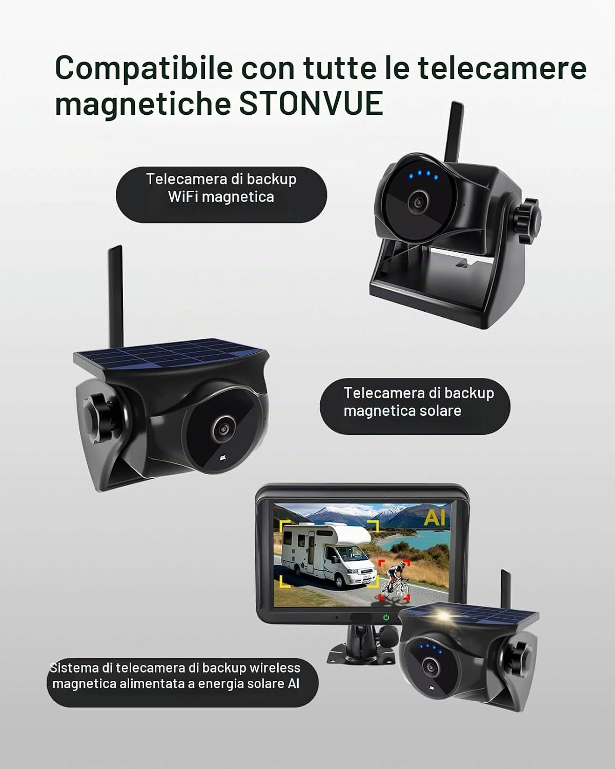 Thumbnail 5 de Piastra metallica magnetica per telecamera posteriore – 11,6 × 8 cm, per roulotte e veicoli in plastica o fibra di vetro