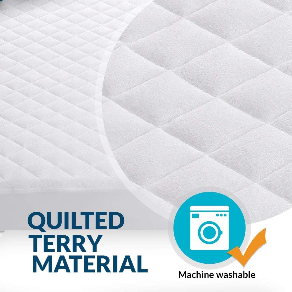 Thumbnail 5 de PlushDeluxe 4728 Crib Mattress Protector, Waterproof Bamboo Viscose, Quilted Cotton