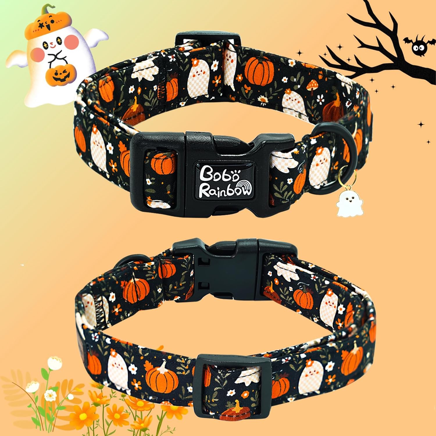 Detalle 2 de Bobo Rainbow Dog Collar, Cotton