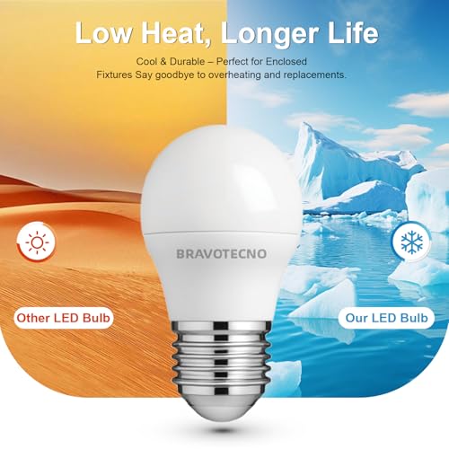 Detalle de Bravotecno Ampoule E27 LED 2,5W 3000K G45 – Pack de 6, lumière chaude et efficace