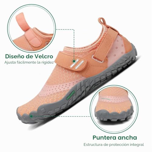 Detalle de SAGUARO Zapatillas Barefoot - Trail running ligero con puntera amplia (Gr.40)