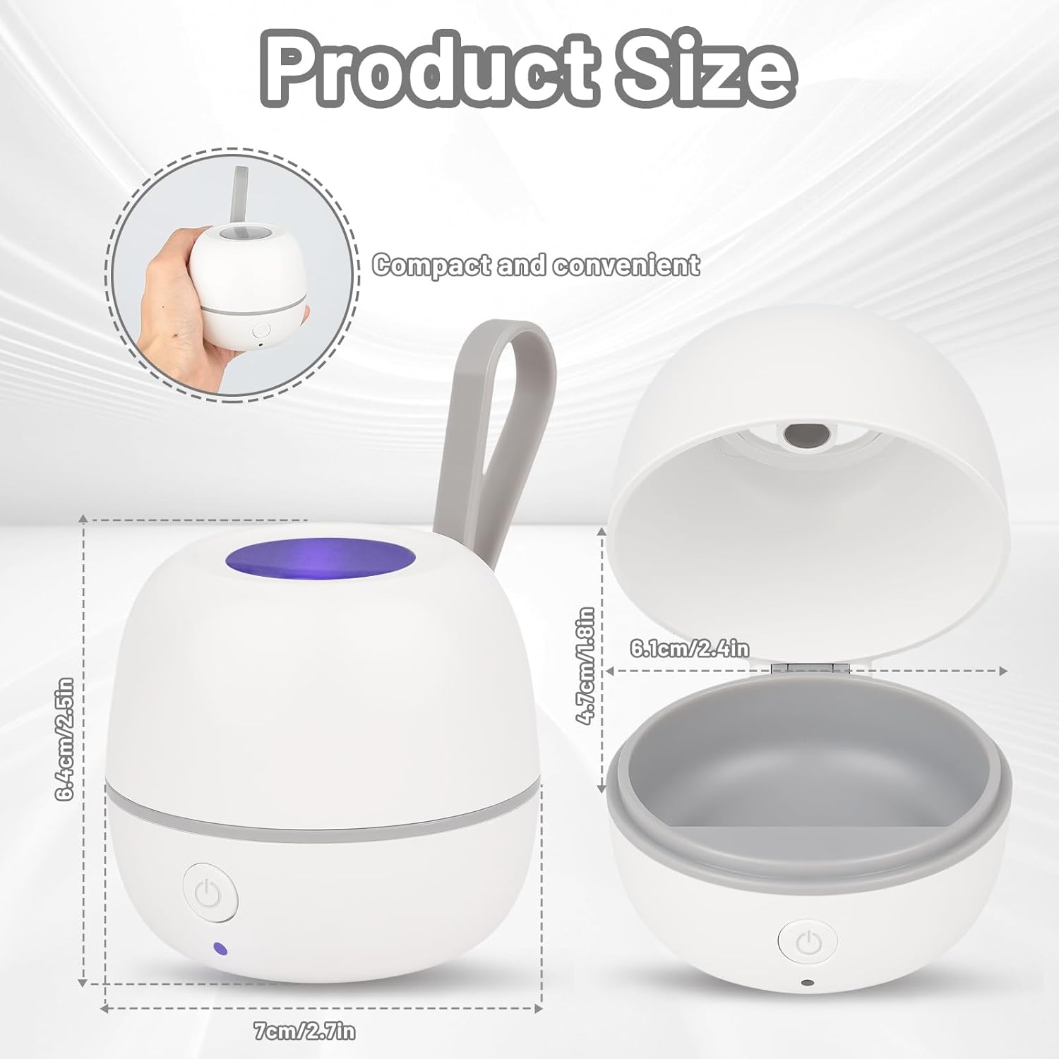 Thumbnail 1 de Portable UV Dummy Steriliser (3-Min 99.99%): Type-C Rechargeable Mini Pacifier Disinfection Box, 400mAh