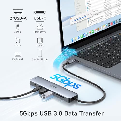 Thumbnail 4 de SELORE Adaptateur USB C Hub 7 en 1 pour MacBook Pro/Air — HDMI 4K, USB, SD/TF