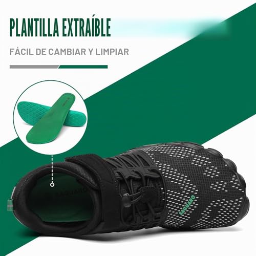 Detalle de SAGUARO Zapatillas Barefoot para Hombre y Mujer — Minimalistas con Suela Zero Drop, Plantilla Desmontable y Diseño Flexible