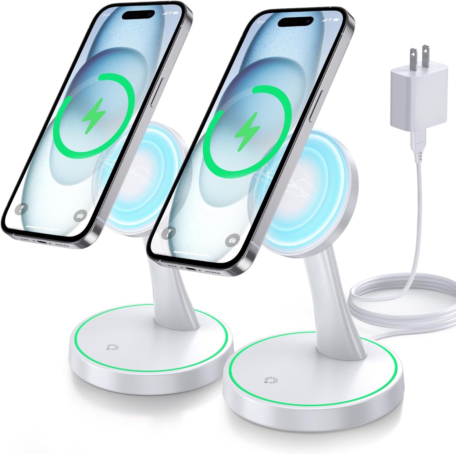 Detalle de Magnetic Wireless Charger Stand 15W 2-Pack