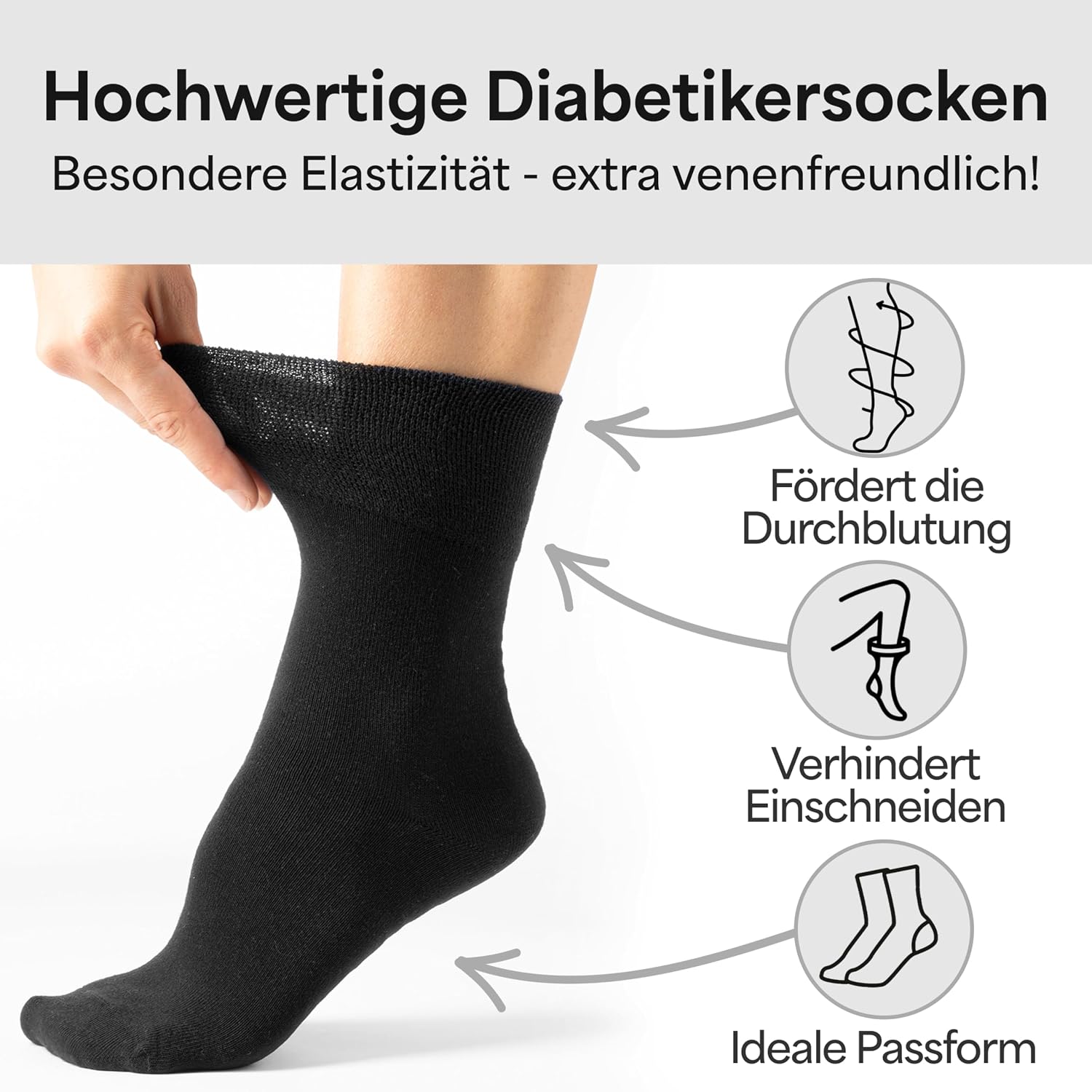 Detalle 2 de HELDENWERK Diabetikersocken – Extraweite 10 Paar