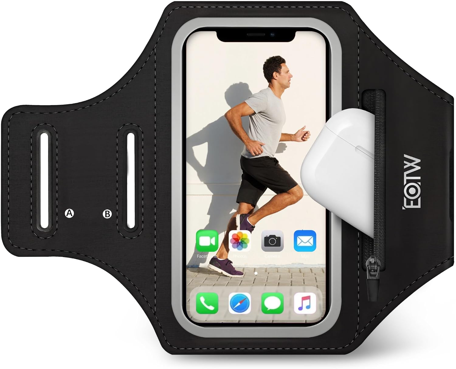 Detalle de EOTW telefoonarmband voor smartphone met ritsvak, reflecterende band en TPU