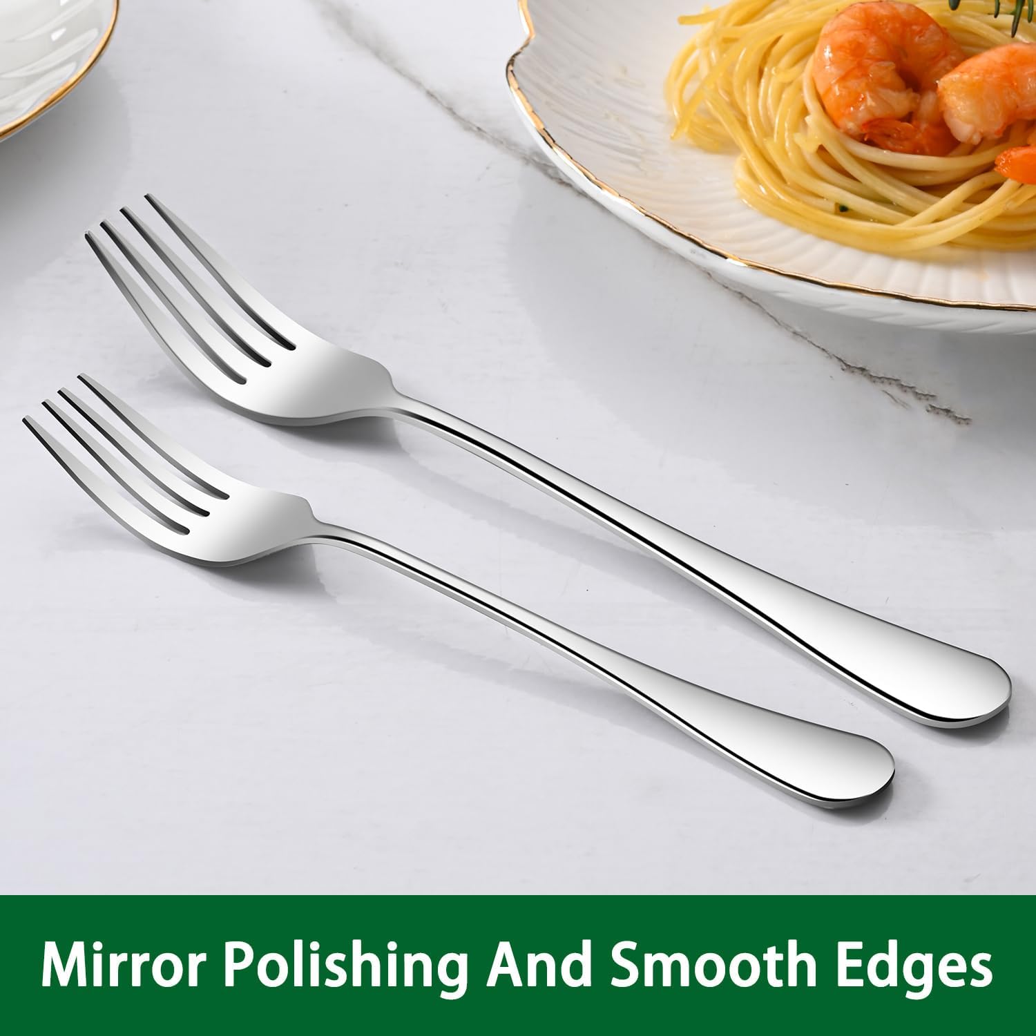 Detalle 2 de DEHOV T1010 30-Piece Stainless Steel Flatware Set for 6, Mirror-Polished