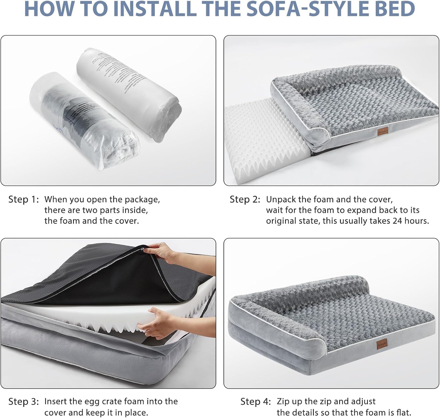 Detalle de Quilmfoam Orthopedic Dog Bed for Large Dogs – Large, Waterproof, Removable Cover