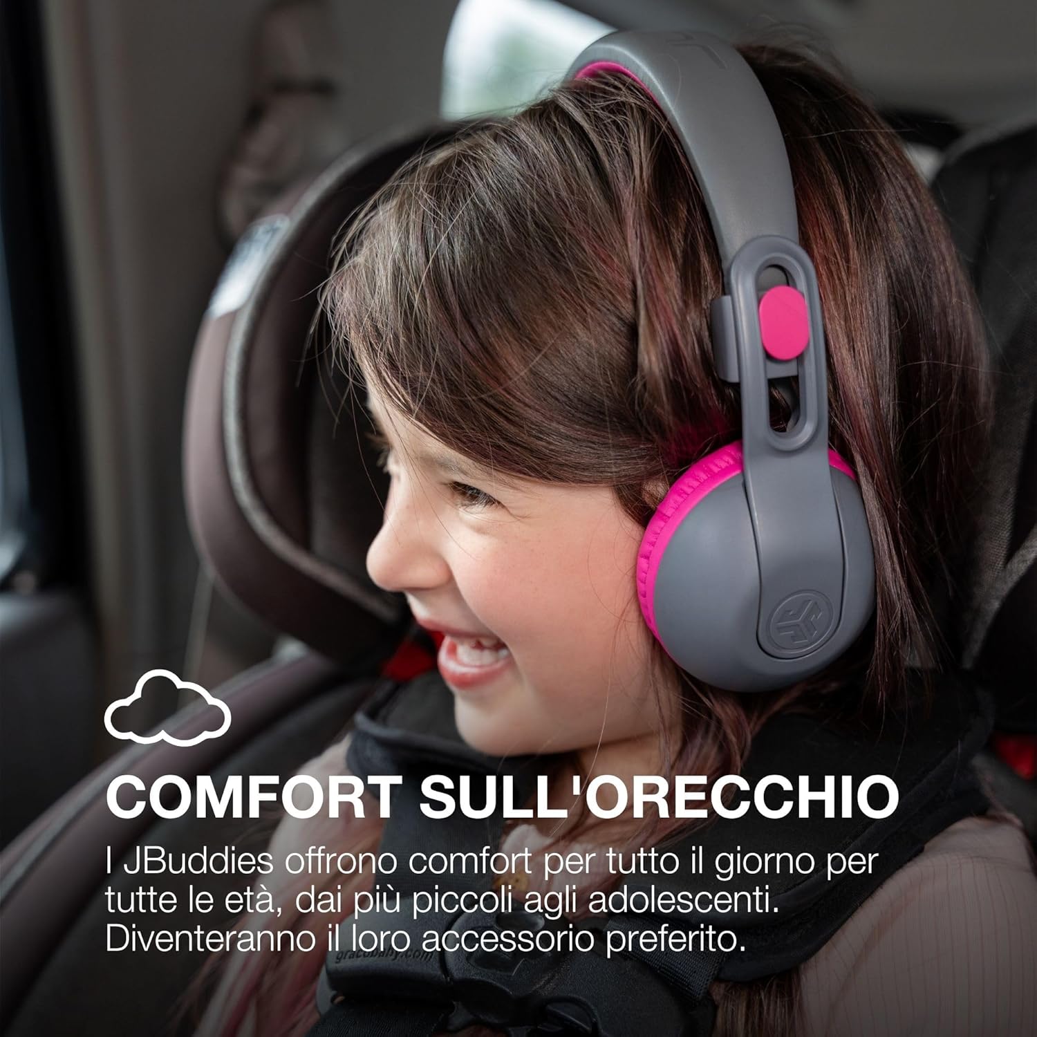 Thumbnail 2 de JLab JBuddies Studio 2: Cuffie Bluetooth per bambini, volume limitato e modalità condivisione, rosa