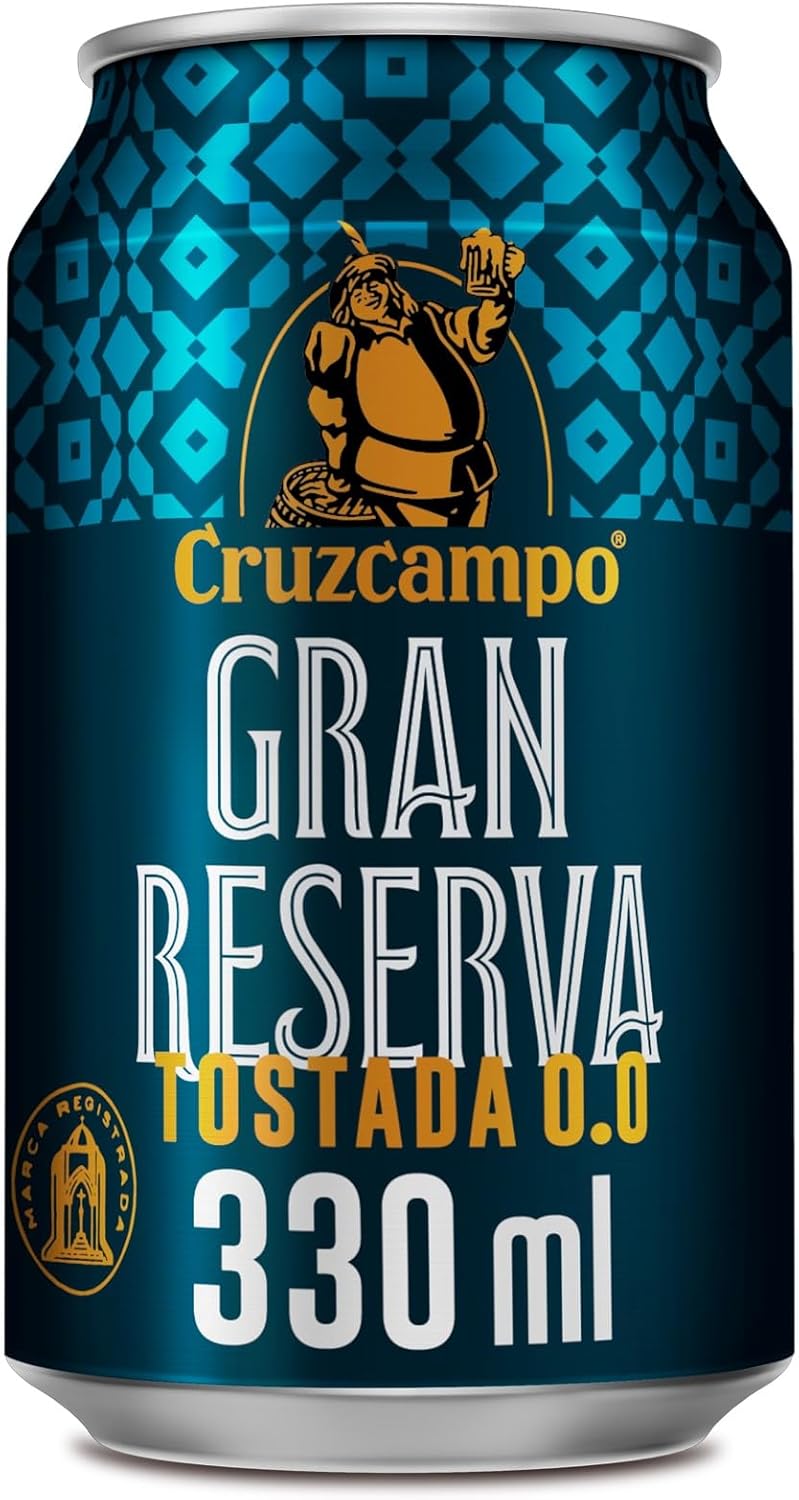 Detalle de Cruzcampo Gran Reserva Tostada 0,0% Pack 24Latas 🍺