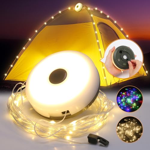 Detalle de Yizhet 10m Camping Lichterkette Olivgrün – vielseitige LED-Beleuchtung für draußen