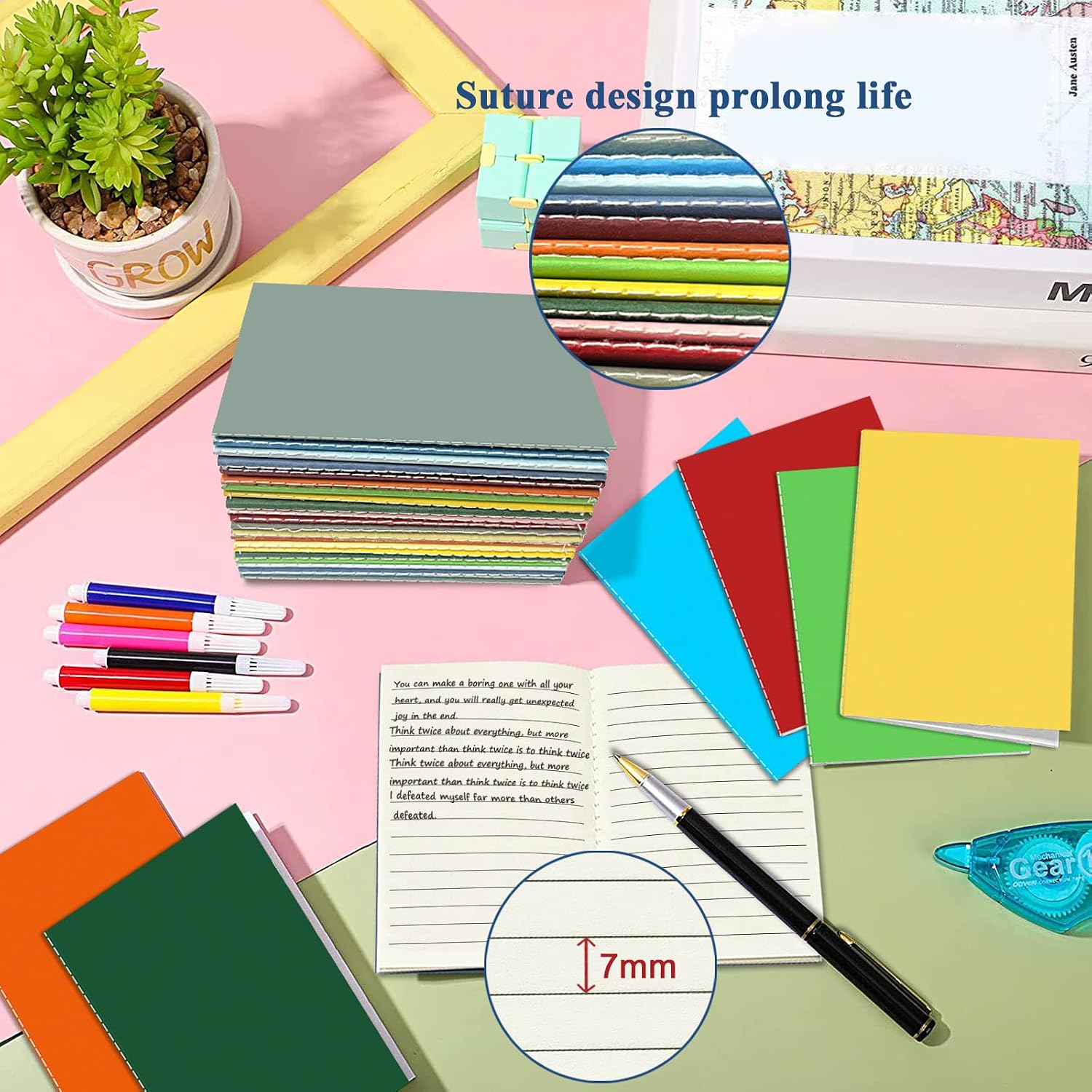 Detalle de DWIYITTN pocket notebooks 24 pack, 8.5x12.5cm