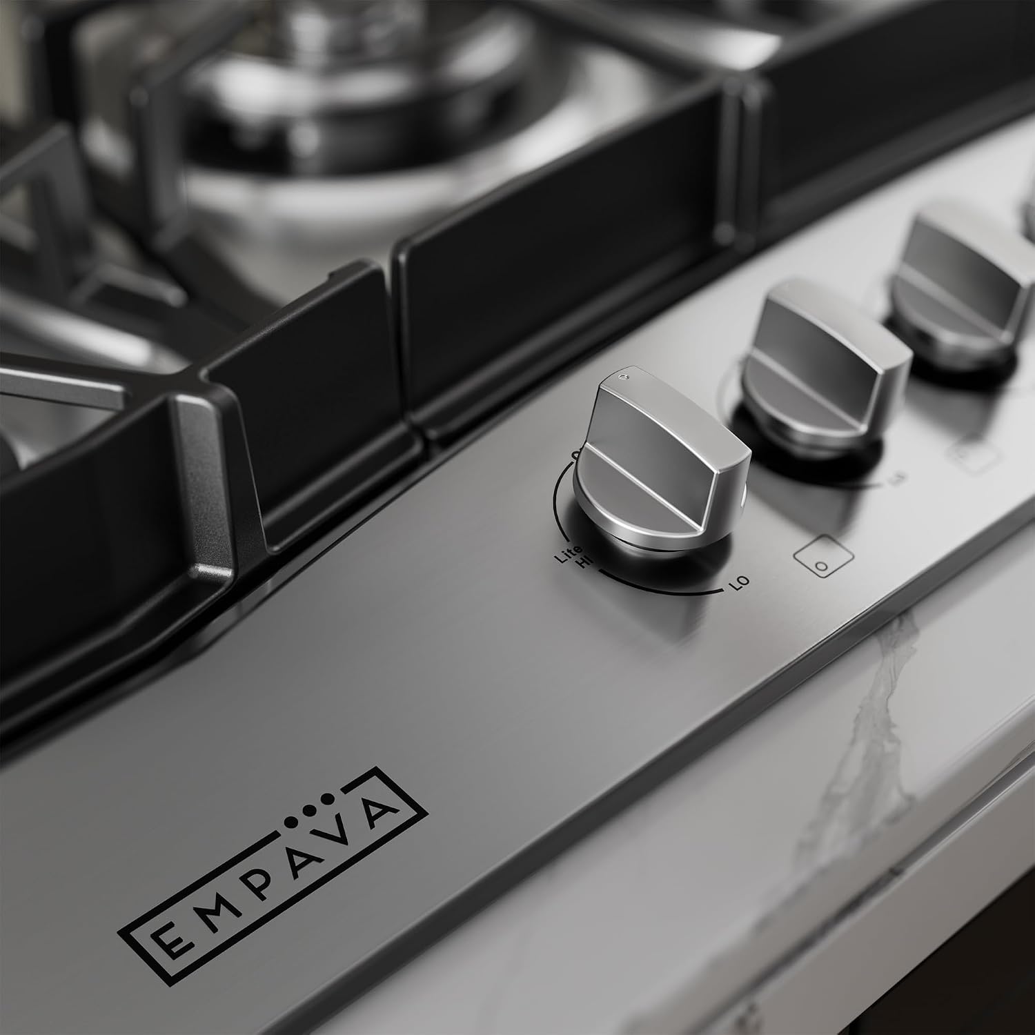 Detalle 2 de Empava 30 Inch Built-in Gas Cooktop, 5 SABAF Burners, Stainless Steel