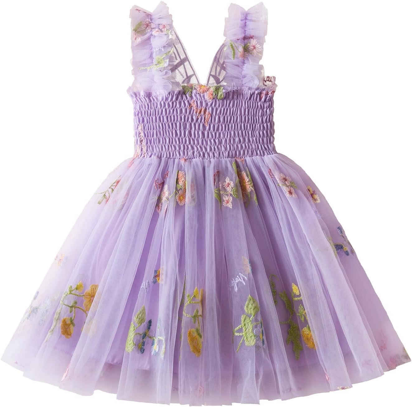 Detalle de NNJXD Baby Girl Rainbow Tulle Dress: Fairy Butterfly Themed Party Wear for Toddlers