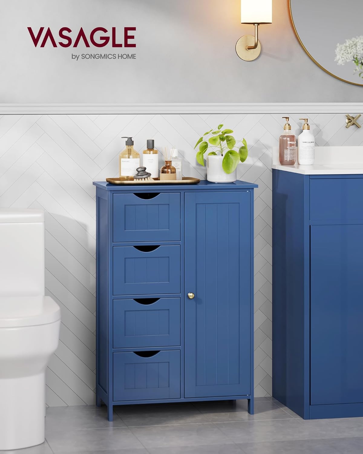 Thumbnail 1 de VASAGLE LHC041QE02 Mobiletto bagno 30 x 55 x 82 cm