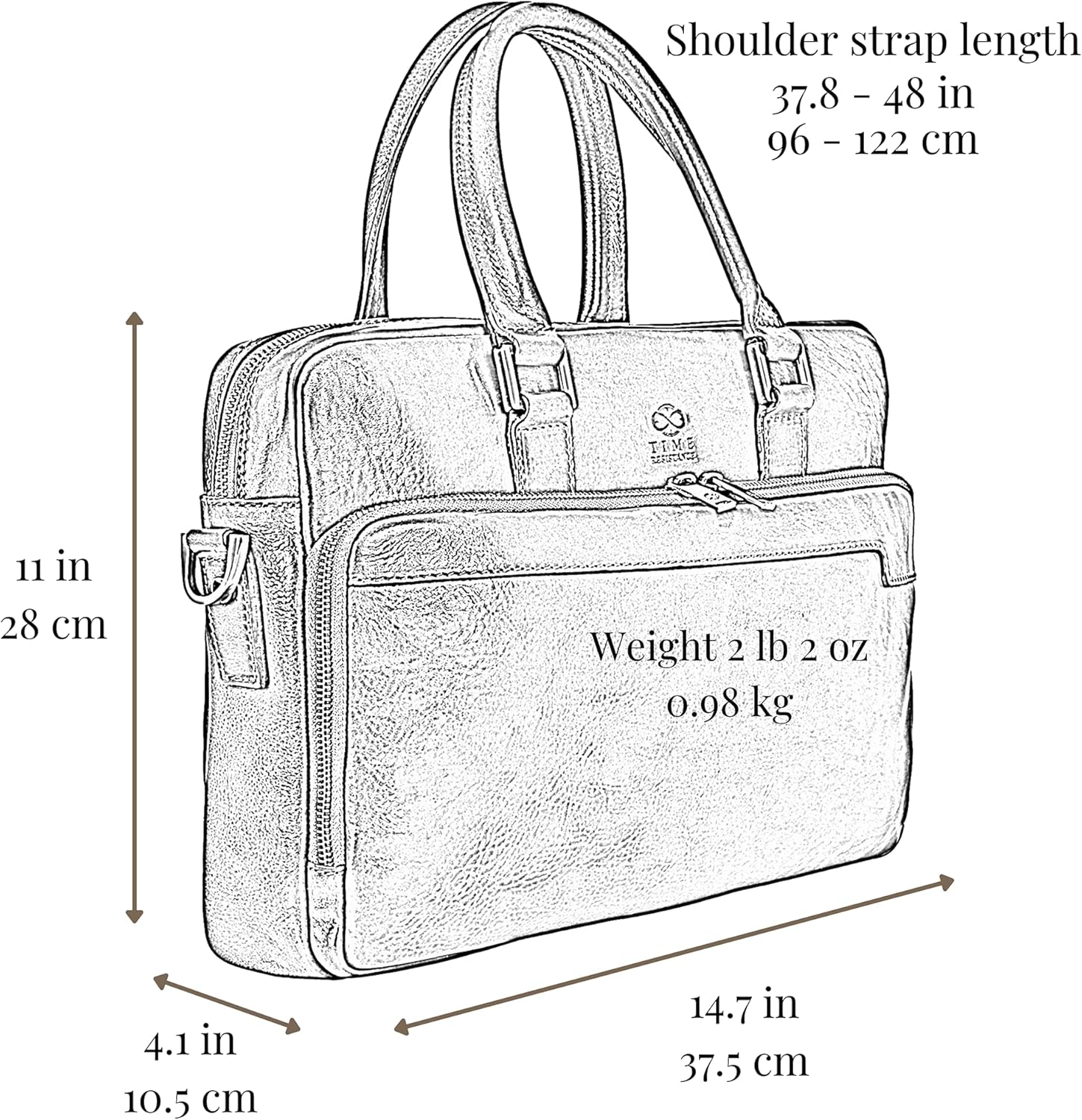 Thumbnail 6 de Time Resistance Leather Laptop Bag – 13 inch Leather Briefcase in Cognac Brown