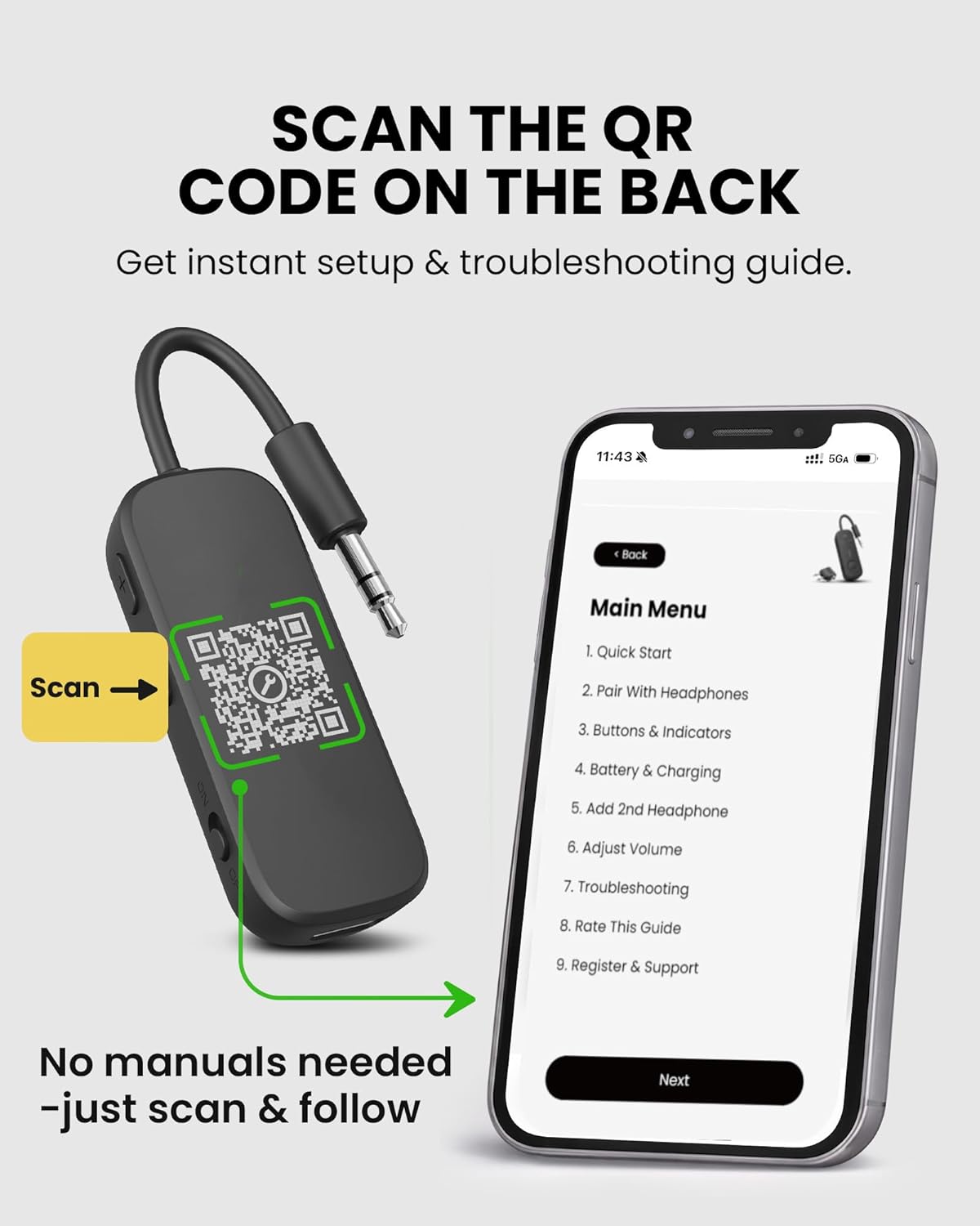 Thumbnail 6 de Avantree Relay Bluetooth 5.3 Adapter für Flugzeug mit Qualcomm aptX Adaptive (3,5-mm-AUX, 2 Kopfhörer/AirPods)
