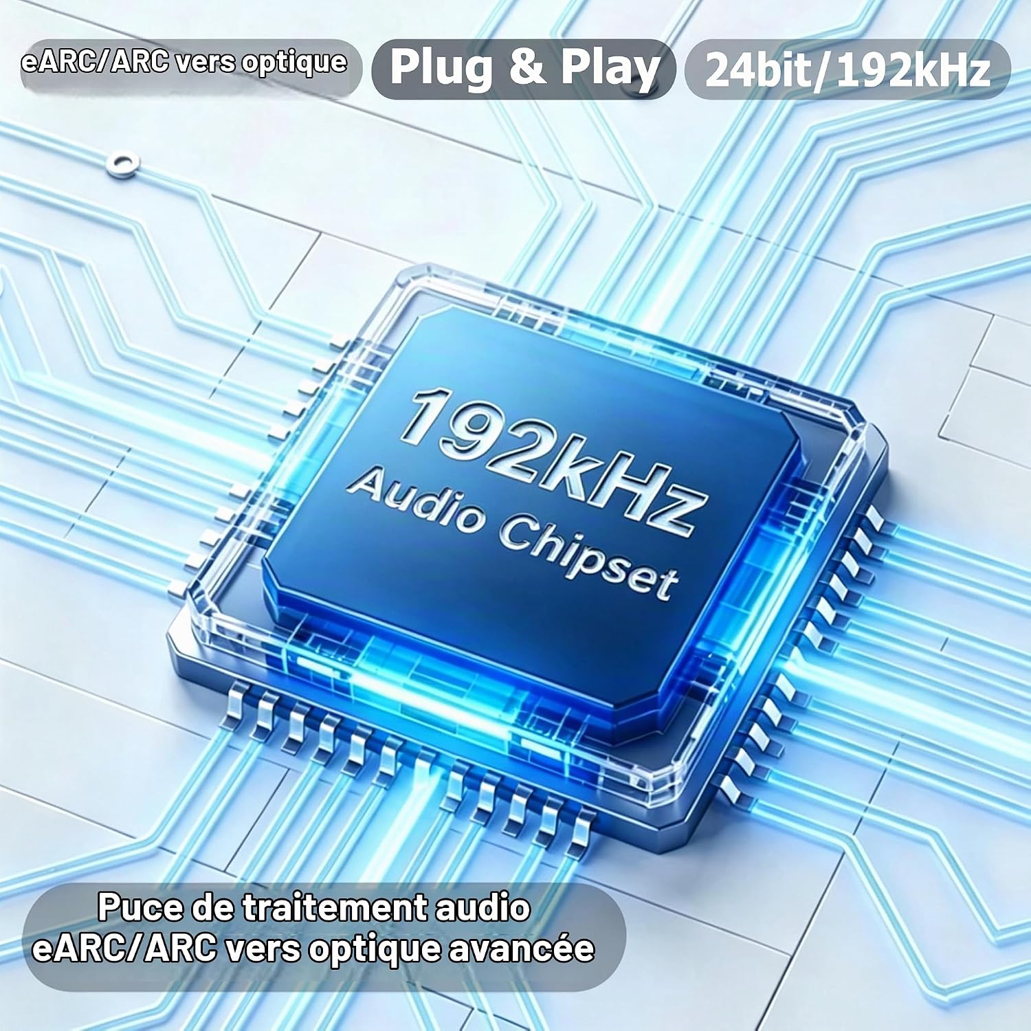 Detalle de SDKDZKG SDK-A806 HDMI eARC/ARC-audioconverter naar optisch, 192 kHz, Dolby en DTS 5.1