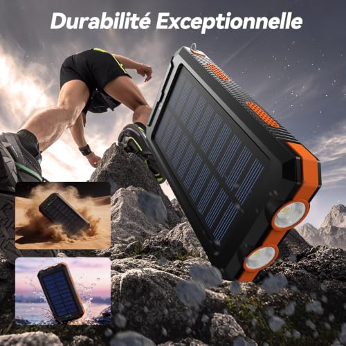 Detalle de Vikeri Batterie Solaire 26800 mAh – Charge rapide et énergie verte pour l'extérieur