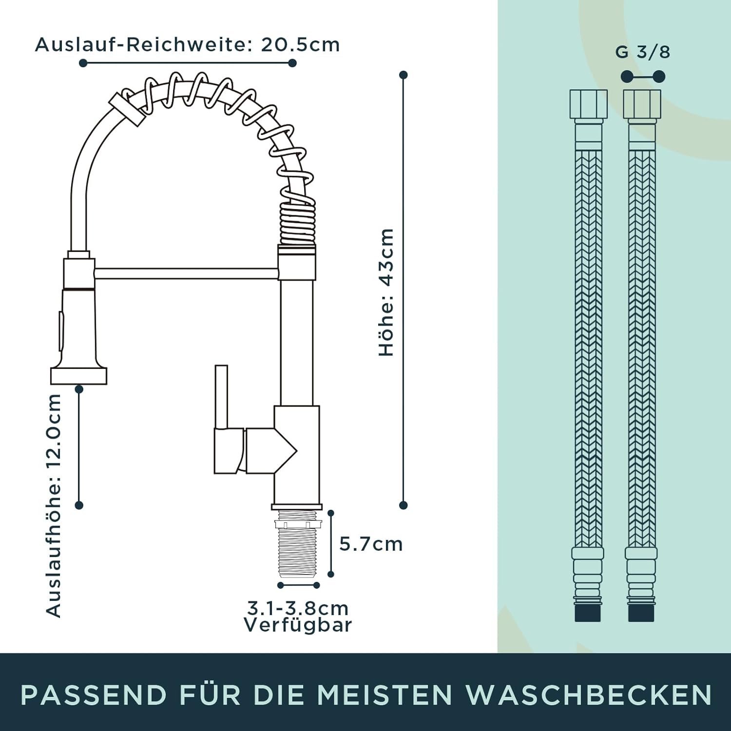 Thumbnail 5 de FORIOUS Wasserhahn Küche Hoher Bogen 360°