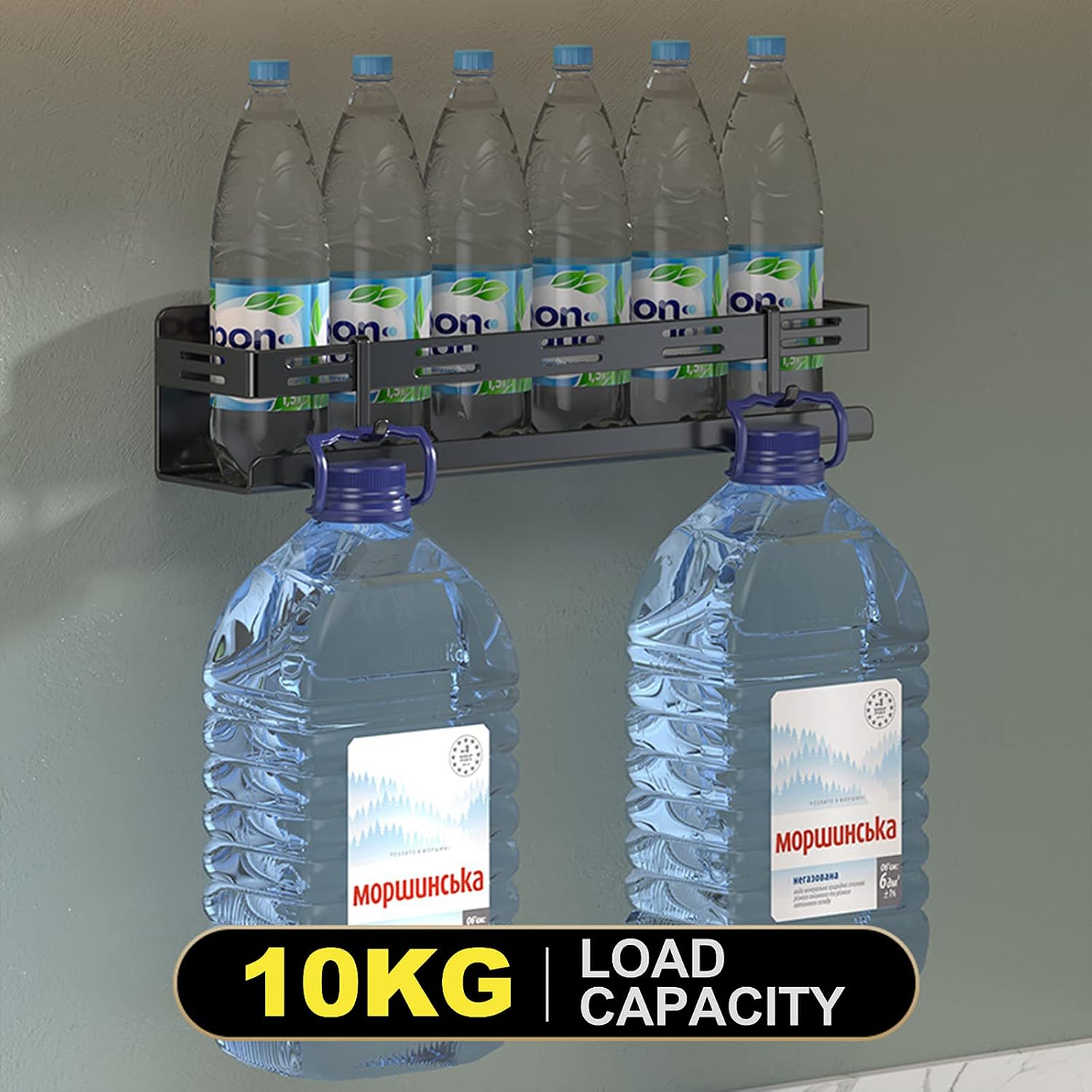 Detalle 2 de CZKDTT Kruidenrek van 40 cm in zwart staal met 4 afneembare haken