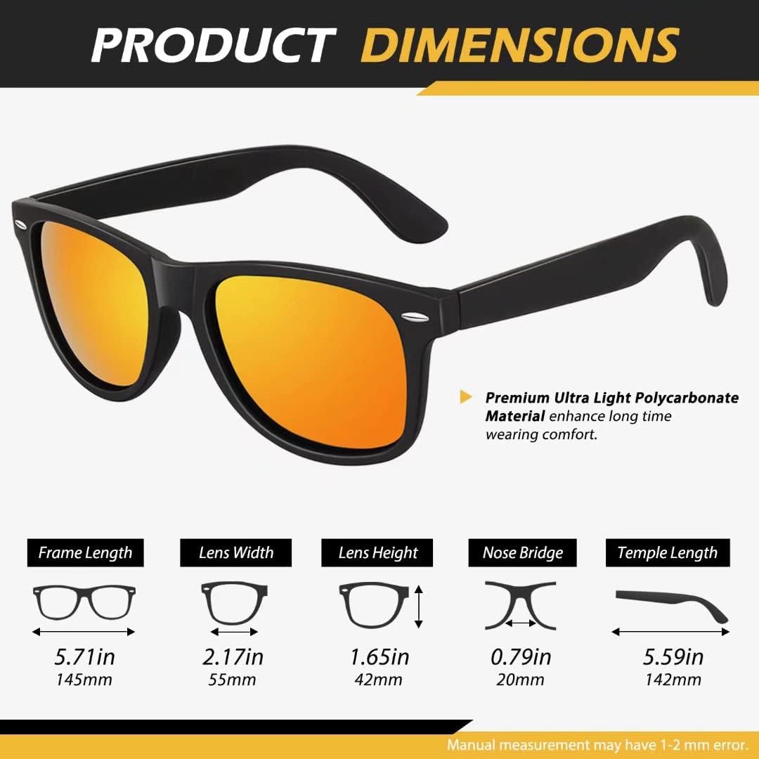 Detalle de LINVO Polarised Sunglasses: UV400 Protection, 80's Retro Style for Men and Women