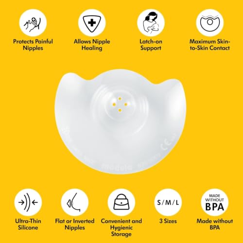 Detalle de Medela Bouts de sein en silicone Contact – 2 pièces (20 mm) avec étui
