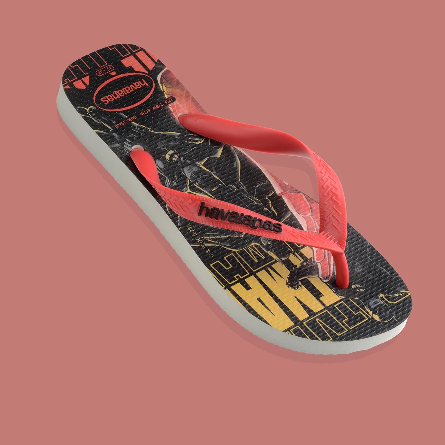 Detalle de Havaianas Top Heróis DC Mixte – Tongs pour garçons et hommes, style comics et confort durable