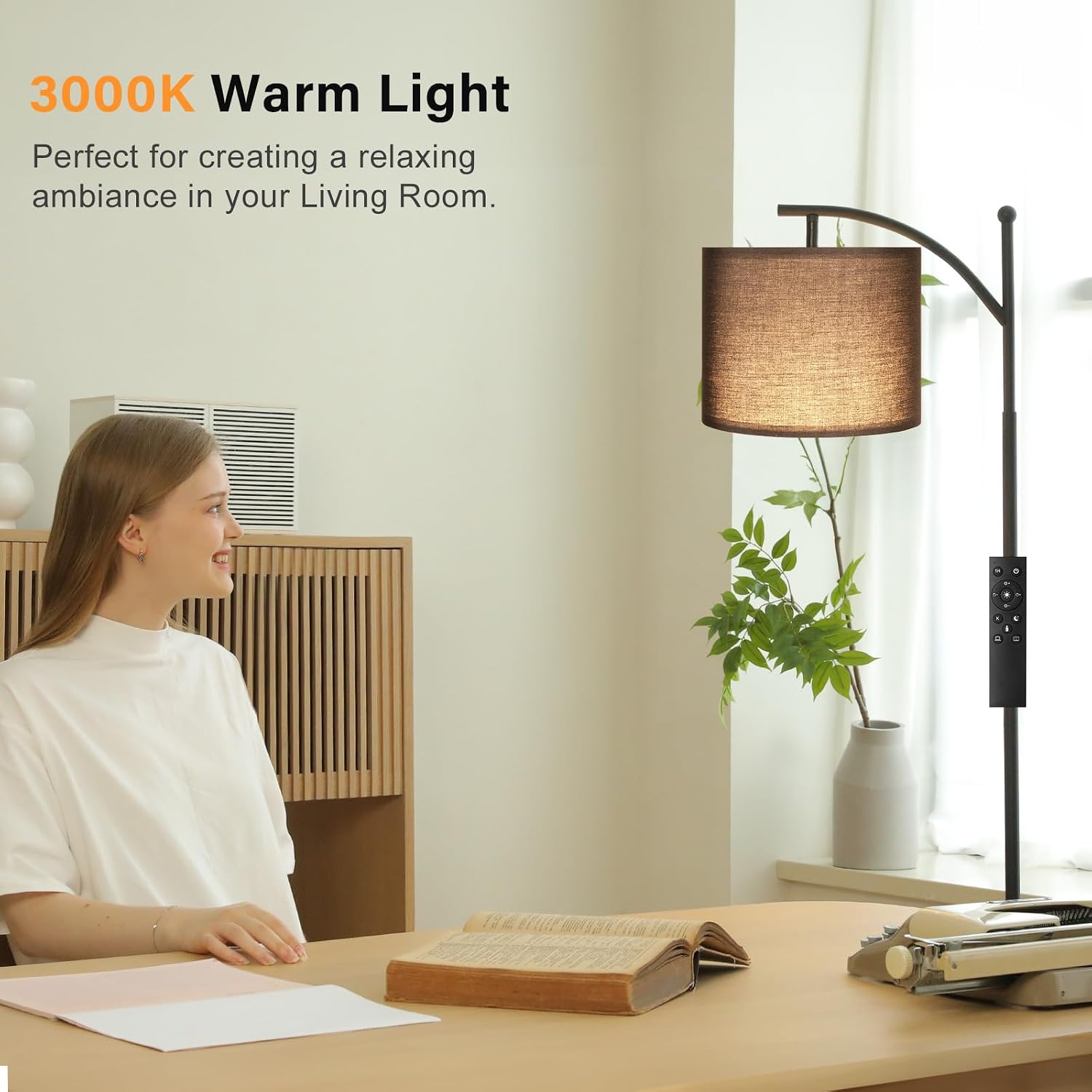 Detalle 1 de Aooshine Black arc floor lamp 60 inch