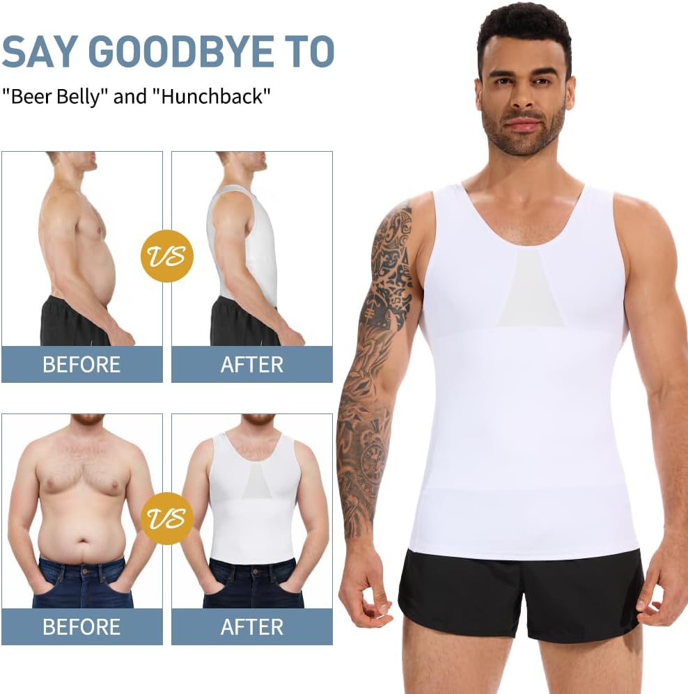 Thumbnail 4 de SLIMBELLE Body Shaper ärmlös kompressionströja för män