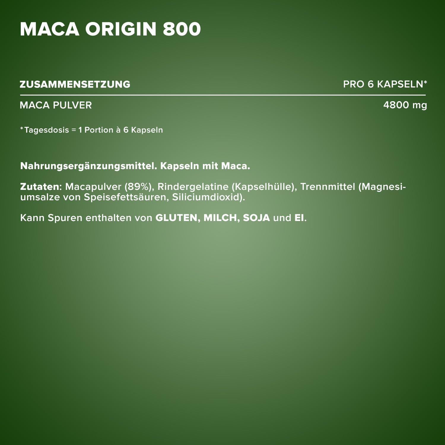 Detalle de IronMaxx Maca Origin Hochdosierte Maca Kapseln – 130 Stück, 800 mg Maca-Extrakt aus Peru