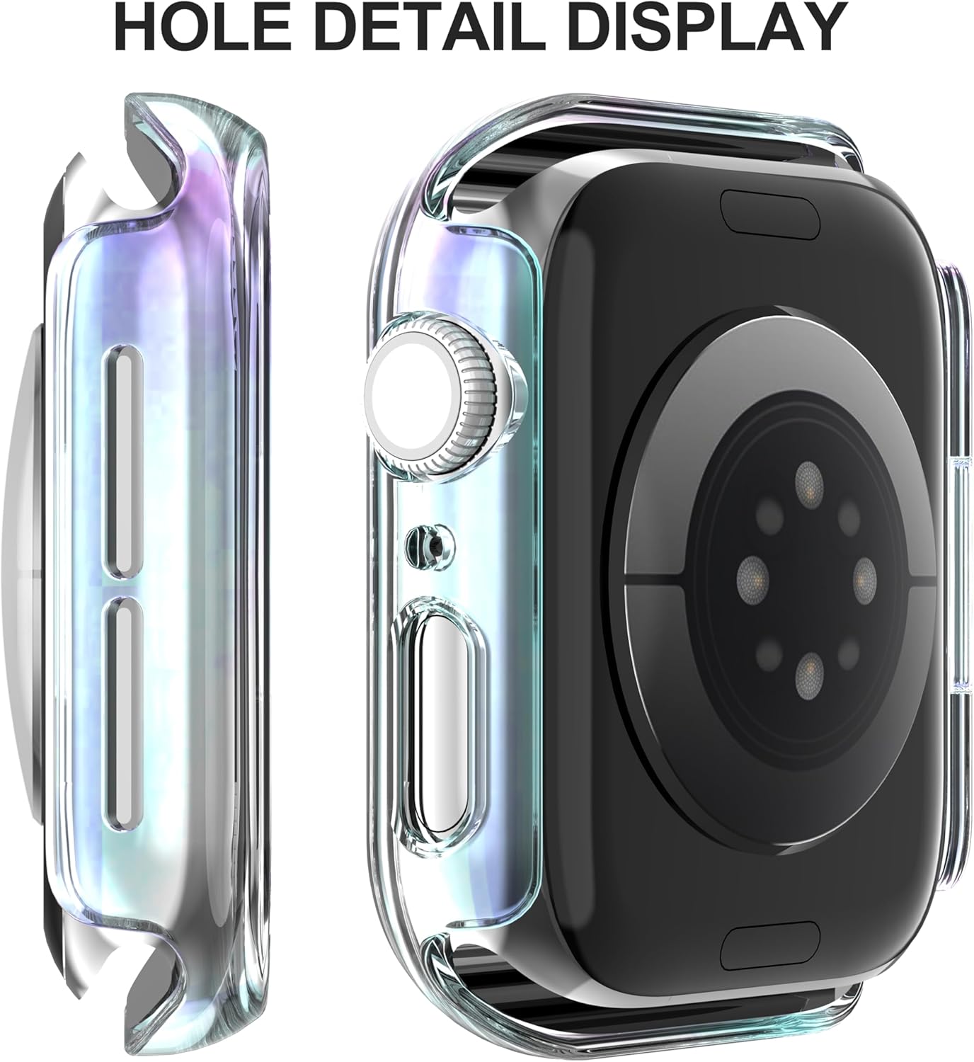 Detalle de Suoman 2-Pack: All-Around Tempered Glass Screen Protector & Case for Apple Watch Series 11/10 46mm (Colorful)