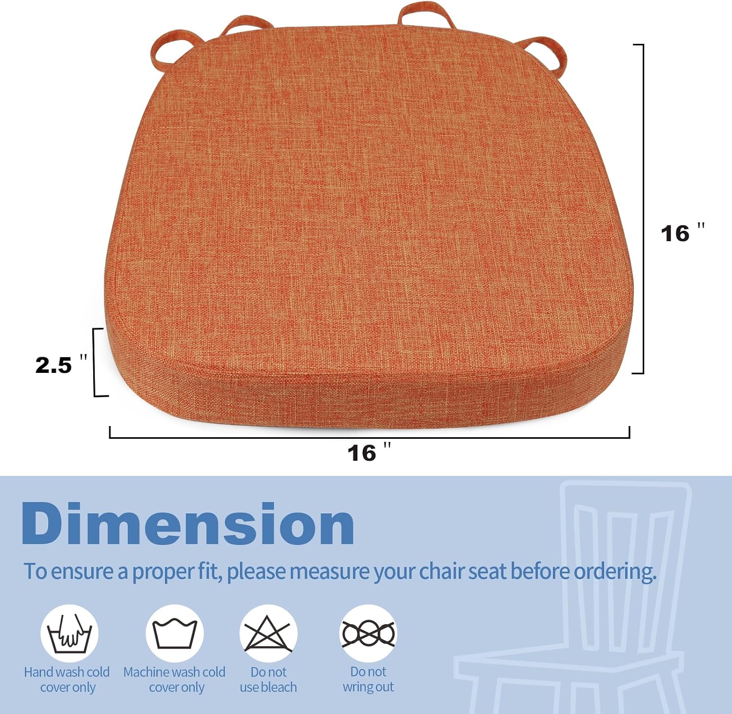 Detalle de BUYUE Dining Chair Cushion, 2.5-Inch Thick