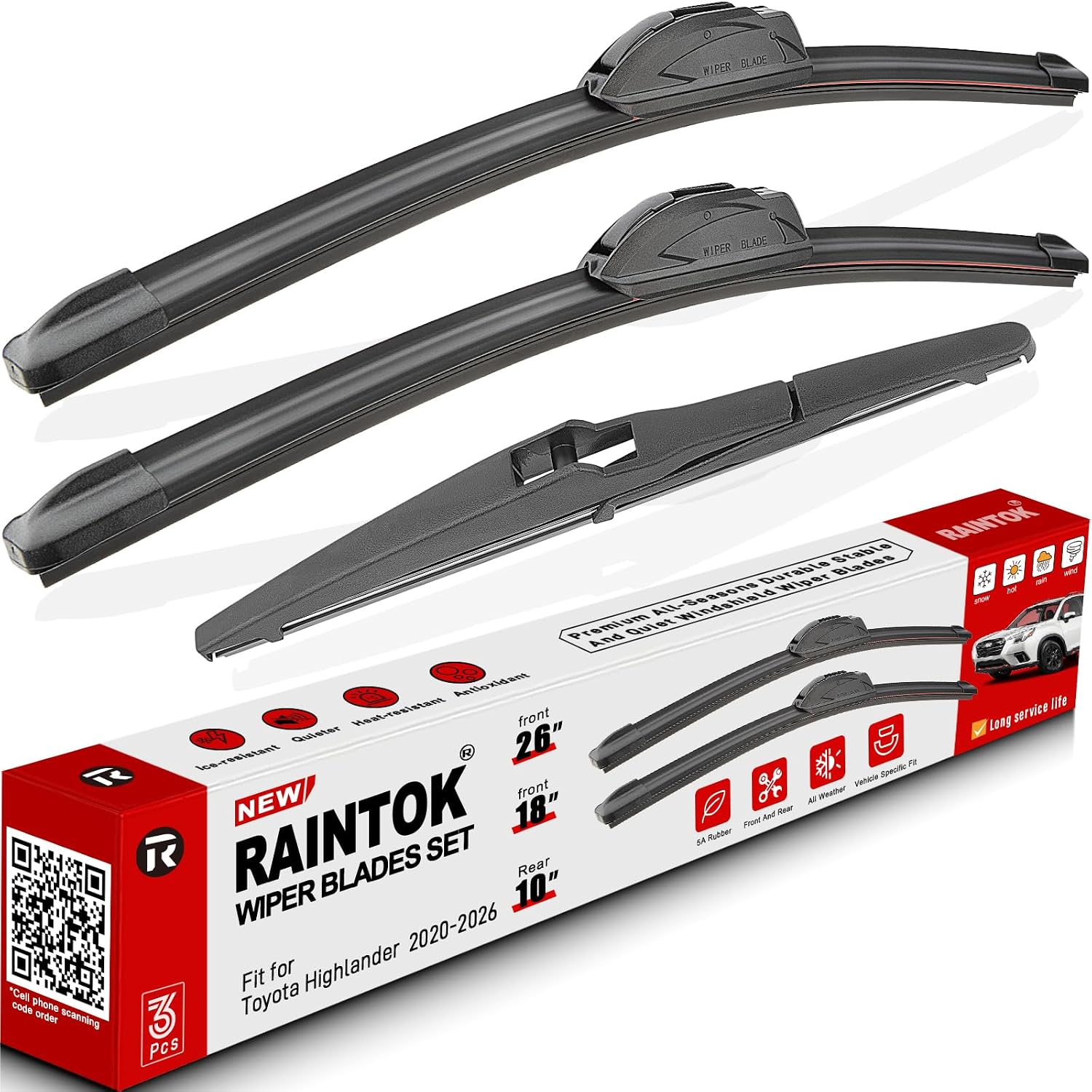 Detalle de RAINTOK Windshield Wipers 26" 18" 10